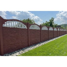 Kőmintás dekor kerítéselem – felső rácsos - 2 m