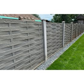 Fonott hatású faerezetes betonkerítés-elem - 2 m