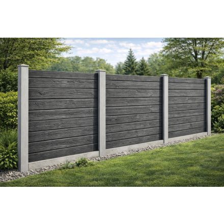 Modern, fahatású betonkerítés-elem - 2 m